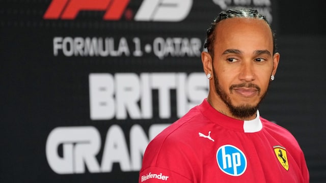 Lewis Hamilton at the 2025 British GP (AP)