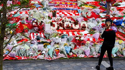 Liverpool's stars returned to training for the first time since the tragic death of forward Diogo Jota (AP)