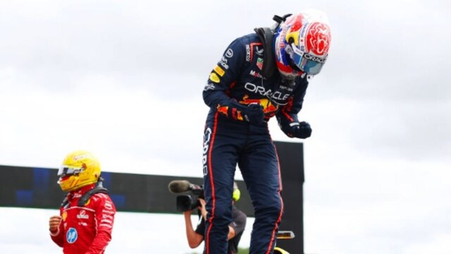 Max Verstappen after clinching pole at Silverstone (F1 Media)