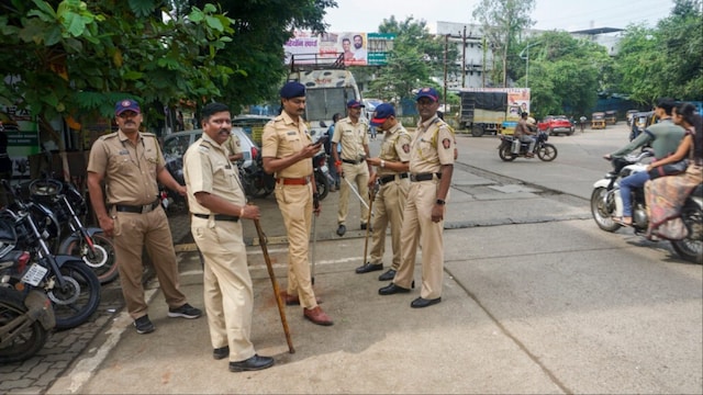 A file photo showing policemen in Thane (PTI)