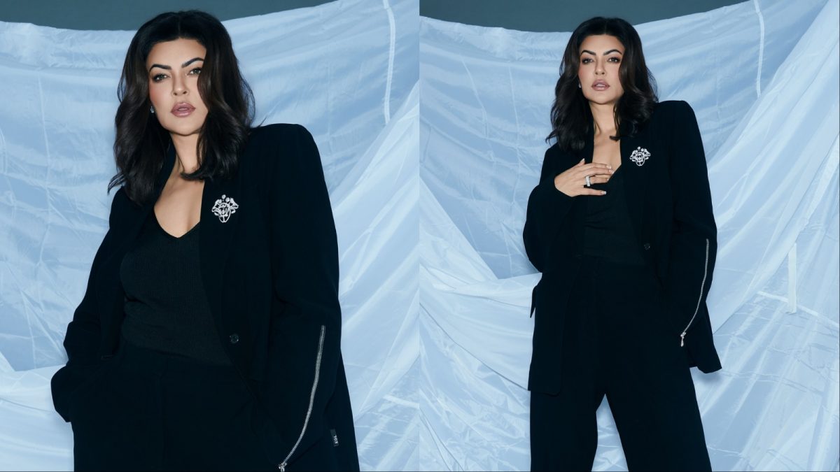 Sushmita Sen Stuns in Black Pantsuit