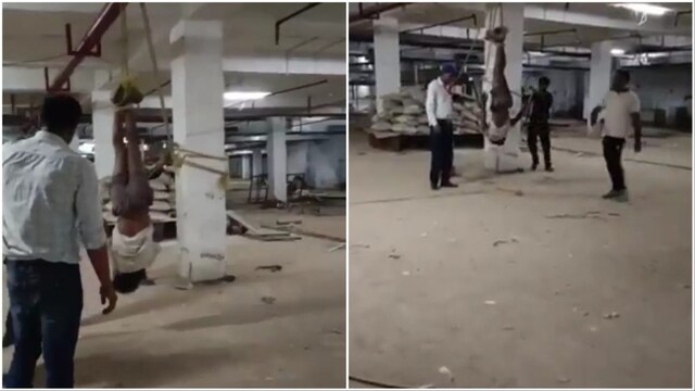 Migrant worker thrashed in Gurugram (Video screengrabs/Social Media)