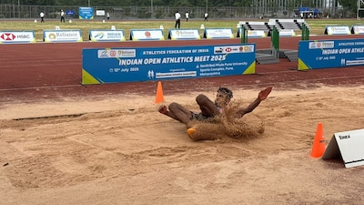 Indian long jumper Murali Sreeshankar in action (X)