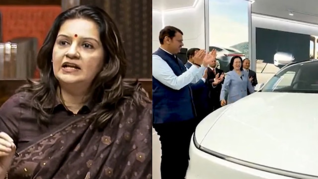 Priyanka Chaturvedi questioned the presence of Devendra Fadnavis at the Tesla showroom launch. (File)
