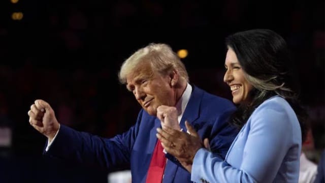 US President Donald Trump praised Tulsi Gabbard at a White House event. 