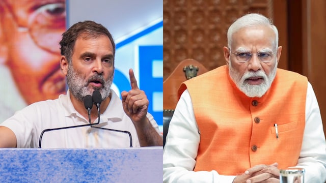 Congress leader Rahul Gandhi and PM Modi. (File)