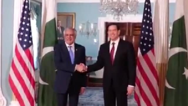 US Secretary of State Marco Rubio with Pakistani Deputy Prime Minister and Foreign Minister Ishaq Dar in Washington  (ANI)