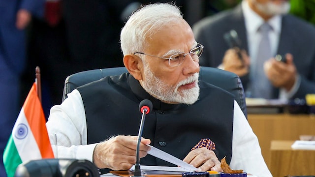 Prime Minister Narendra Modi addresses a session during the 17th annual BRICS Summit, in Rio de Janeiro, Brazil. (PMO via PTI Photo)