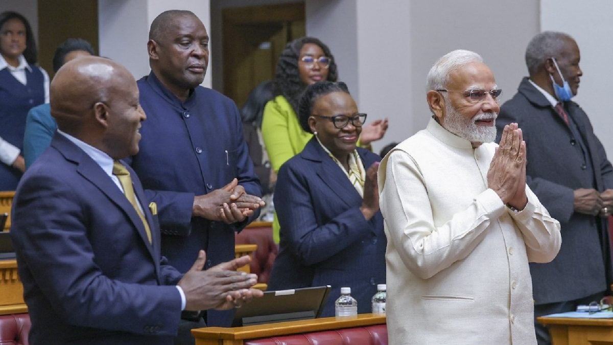 PM Modi’s Address To Namibian Parliament Met With Standing Ovation, Rousing Cheers | Watch