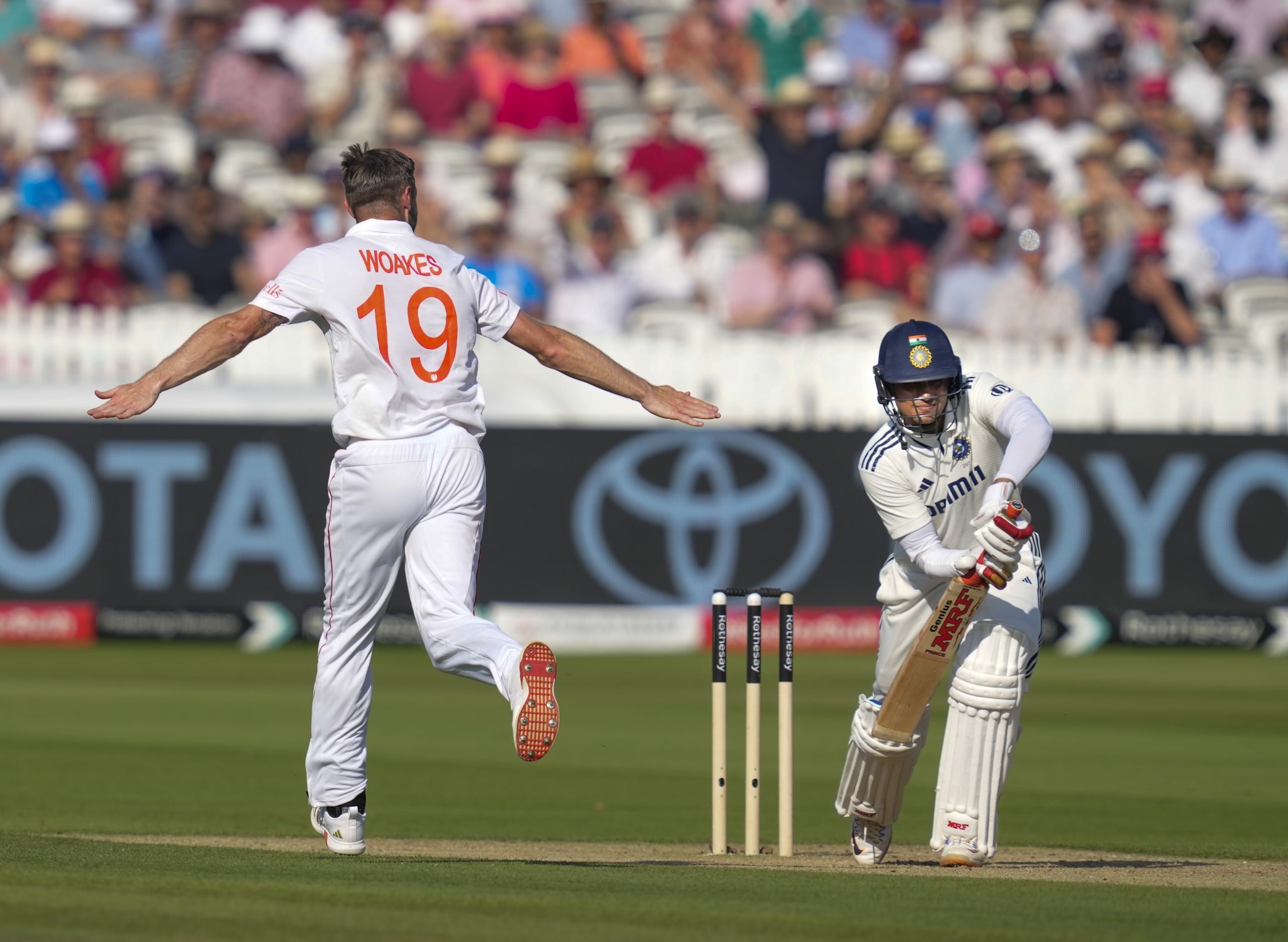 London: England's bowler Chris Woakes celebrates the wicket of India's batter Shubman Gill during the second day of the third Test match between India and England, at the Lord's Cricket Ground, in London, Friday, July 11, 2025. (PTI Photo/R Senthilkumar)(PTI07_11_2025_000454B) London: England's bowler Chris Woakes celebrates the wicket of India's batter Shubman Gill during the second day of the third Test match between India and England, at the Lord's Cricket Ground, in London, Friday, July 11, 2025. (PTI Photo/R Senthilkumar)(PTI07_11_2025_000454B)