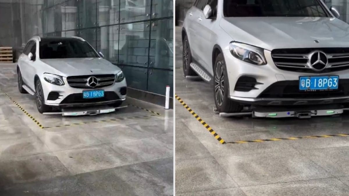 Robot Valet Zooms In, Lifts Car, Parks Perfectly | Watch