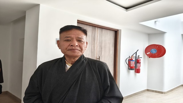 Sikyong also asked that when China talks about the Dalai Lama breaking from traditions, what was the original tradition it was talking about? Pic: Nivedita Singh/News18