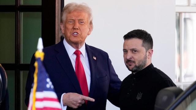 US President Donald Trump with Ukraine President Volodymyr Zelenskyy. (AP file photo)