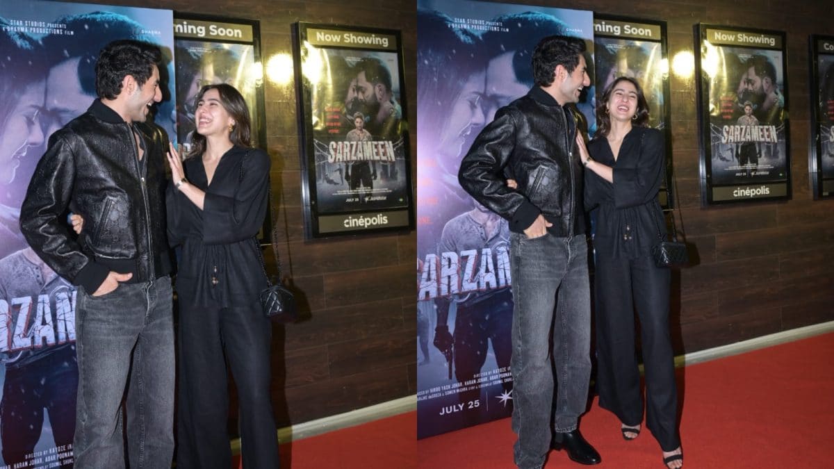 Sara Ali Khan Cheers for Ibrahim at 'SarZameen' Premiere