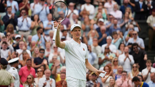 Jannik Sinner at Wimbledon (AP)