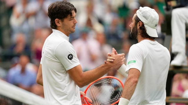 Taylor Fritz and Jordan Thompson at Wimbledon (AP)