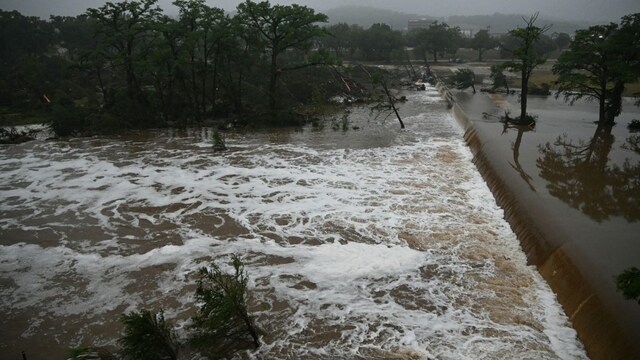 A photo shows flooding caused by a flash flood at the Guadalupe River in Kerrville, Texas, on July 5, 2025. (AFP)