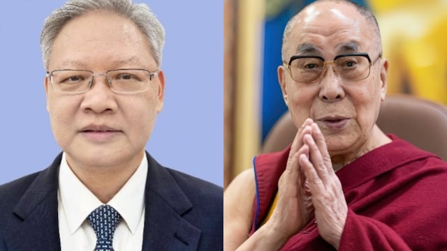 Xu Feihong, Chinese Ambassador to India and the 14th Dalai Lama | File Image

