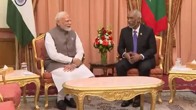 PM Modi And President Muizzu Hold Meeting In Malé. (Photo/ANI)
