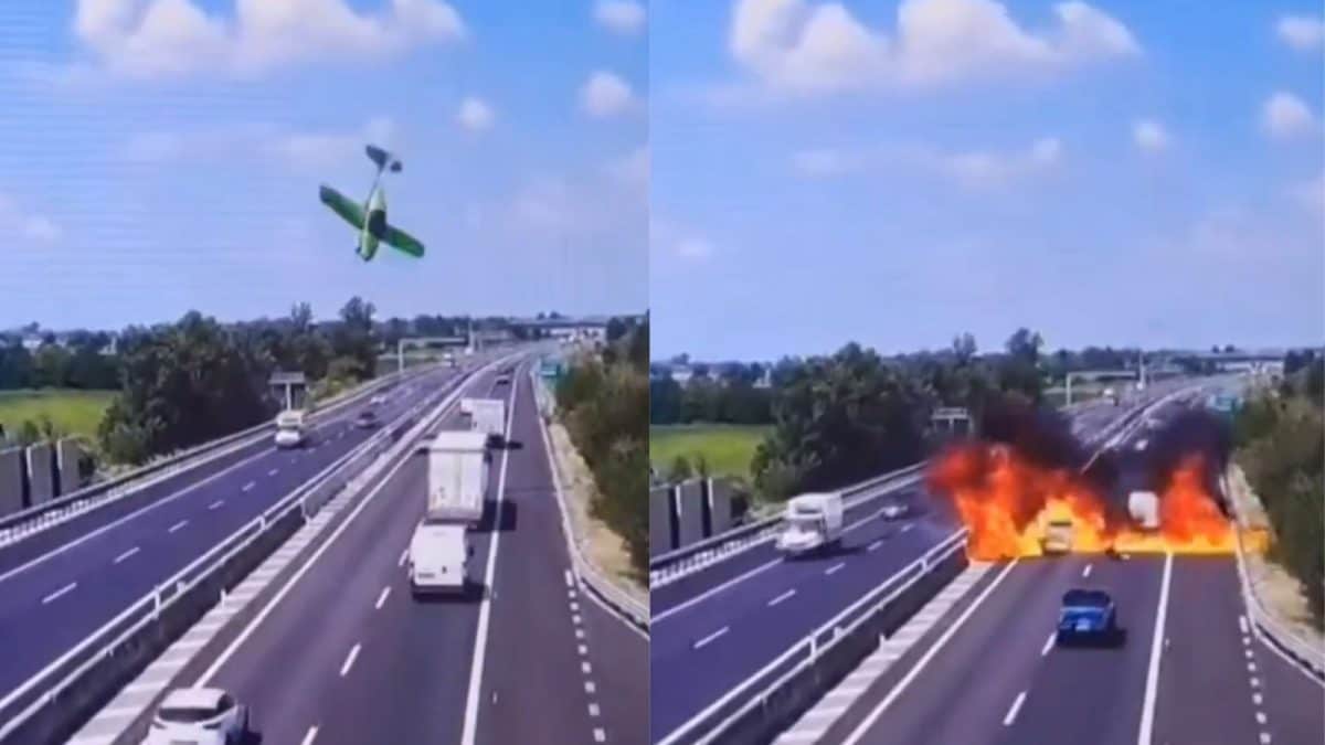 Two People Killed After Plane Crashed Into Italian Highway | Video