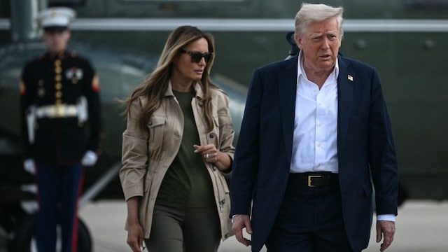 US President Donald Trump walks with First Lady Melania Trump. (File Pic/AFP)