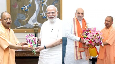 CM Yogi Adityanath Pays Courtesy Visit To PM Modi Modi And Amit Shah in ...