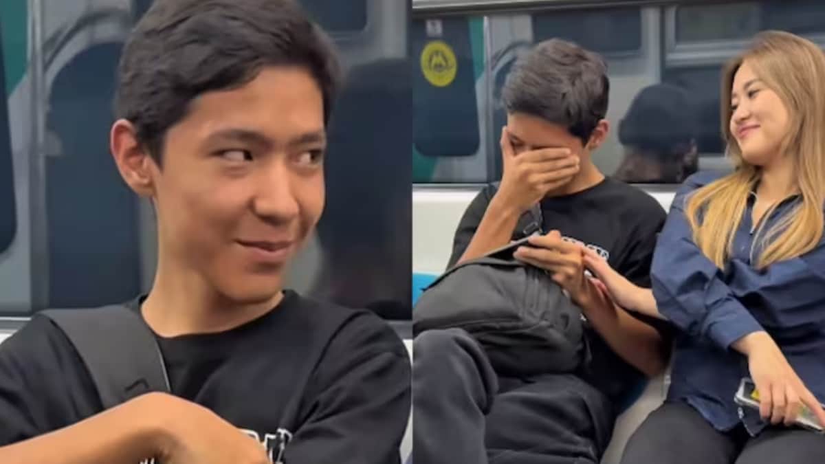 Metro Mischief: Girl Flirts With Stranger, Leaves Him Blushing And Speechless | Watch