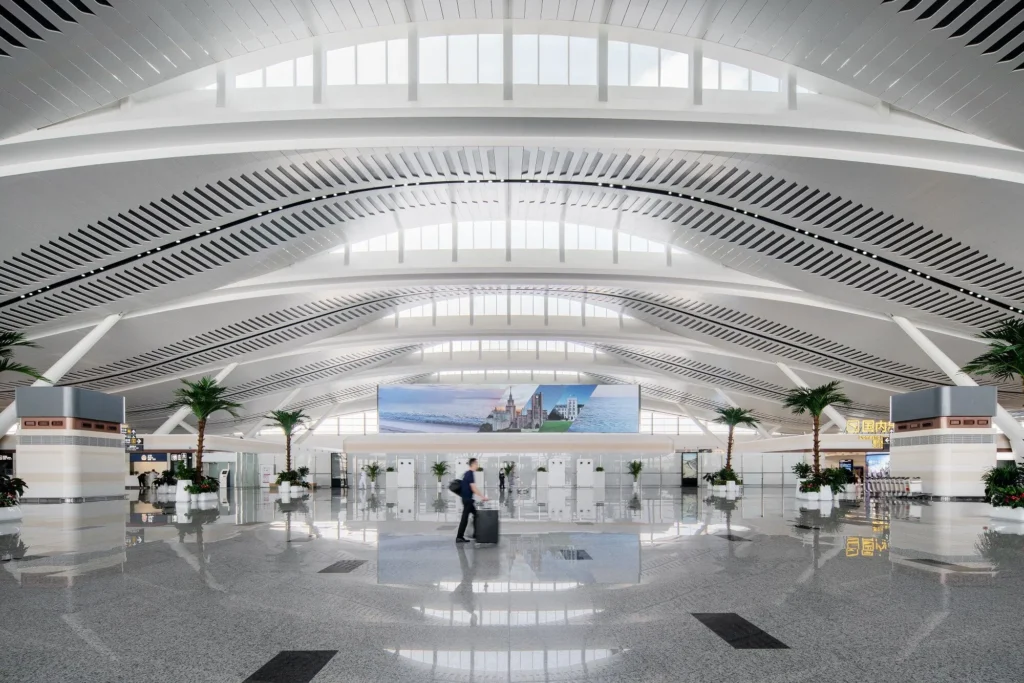 Yantai Penglai International Airport, Terminal 2. (Photo: Archello) Yantai Penglai International Airport, Terminal 2. (Photo: Archello)