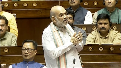 Union Home Minister Amit Shah in Rajya Sabha. (Sansad TV)