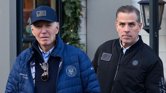 Joe Biden with his son Hunter Biden. (AFP)