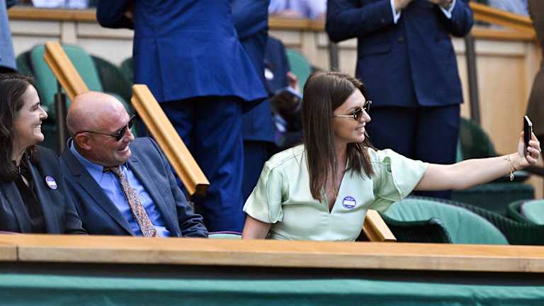 Selfie time with Simona Halep, the 2019 women's champion. (AFP) Selfie time with Simona Halep, the 2019 women's champion. (AFP)
