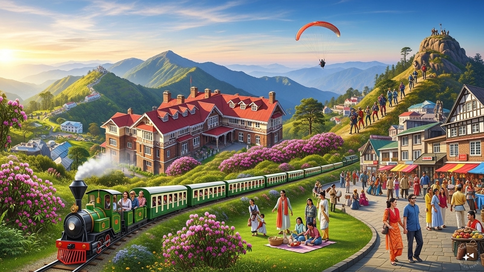 From enjoying colonial architecture to taking part in mountaineering, shopping, trekking, paragliding, or a short toy train ride, you can simply have a relaxing time with your loved ones in the arms of nature. The breathtaking beauty of the hills can instantly help you transform into a different world.