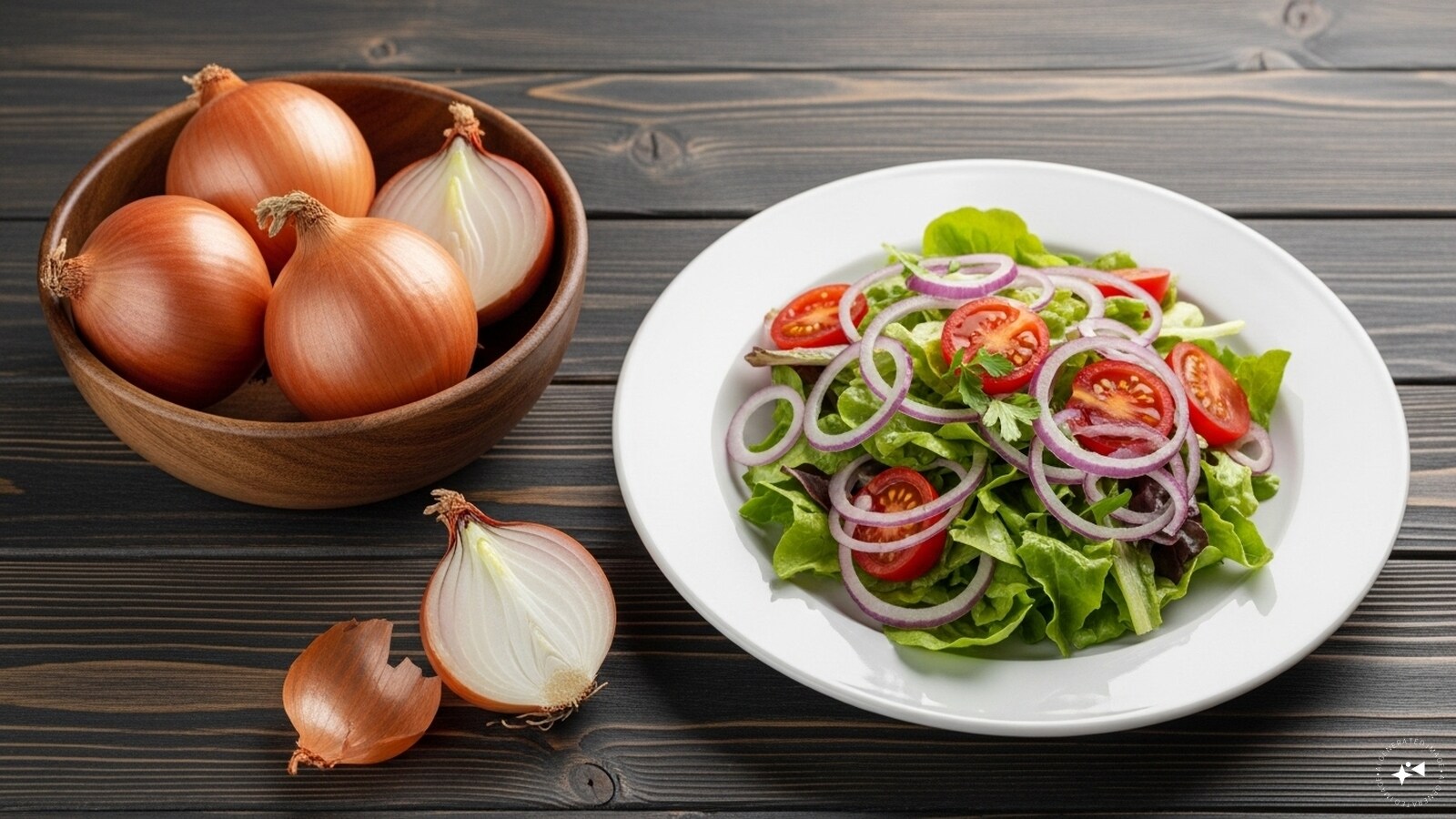 Onion: It contains quercetin and sulfur compounds that support heart health and have anti-inflammatory properties. (Image: AI generated) Onion: It contains quercetin and sulfur compounds that support heart health and have anti-inflammatory properties. (Image: AI generated)