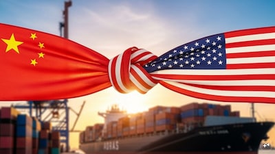  Chinese and US trade officials held their latest round of trade talks in the Swedish capital on Monday)