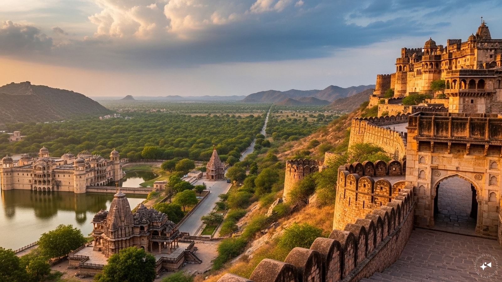 Alwar with its old-world charm, has a fort that offers breathtaking views from the hilltop to beautiful architecture for those who love time travelling. Other must-visit places near the fort are Siliserh Lake Palace, Sariska Tiger Reserve, and Old Karni Mata Temple.