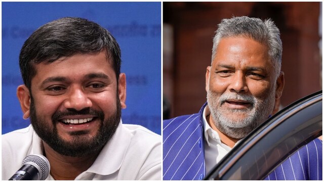 Kanhaiya Kumar and Pappu Yadav were allegedly stopped by security from boarding Rahul Gandhi’s van during the ‘Bihar Bandh’ protest today. (PTI photos)