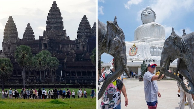 Angkor Wat in Cambodia and the Big Buddha in Thailand's Phuket are among the popular tourist destinations. (AP/PTI)  