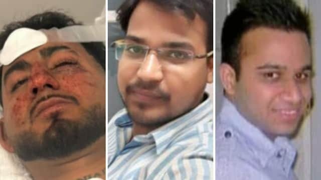 (From left) Charanpreet Singh, Shubham Garg, Nitin Garg were attacked in Australia. (File)
