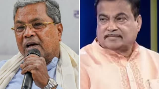 Siddaramaiah and Nitin Gadkari (right). (File)