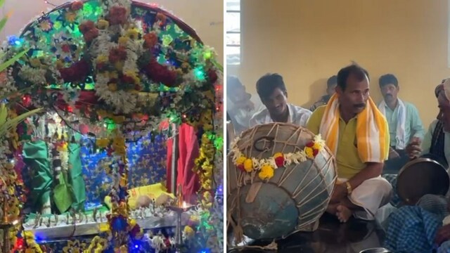 The Banjara community leads the procession.