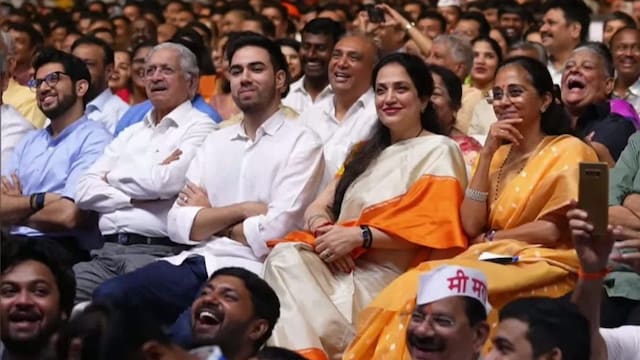 Supriya Sule at the Thackerays' reunion rally in Mumbai. (ANI)