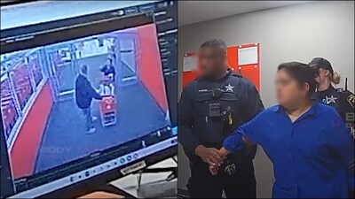 A woman was caught shoplifting from a Target store in Illinois. (YouTube)