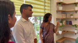 Shubhanshu Shukla interacting with the school staff on Tuesday.