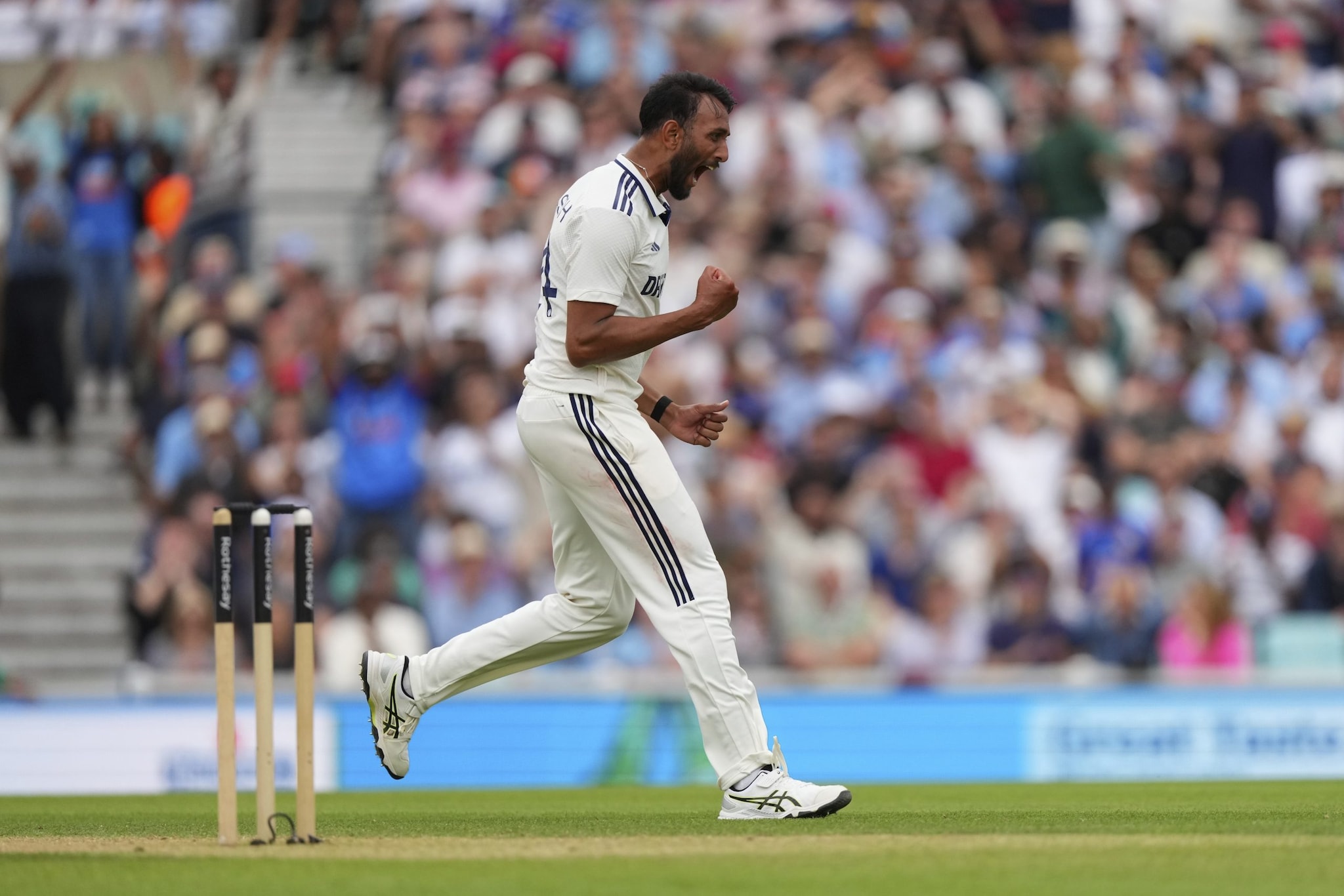 However, it was Prasidh Krishna who provided the opening breakthrough of the day when he drew Duckett into the drive and had him caught at second slip on what was his fourth ball of the morning. (AP)