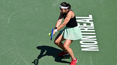 Anastasija Sevastova of Latvia plays a backhand. (AFP)