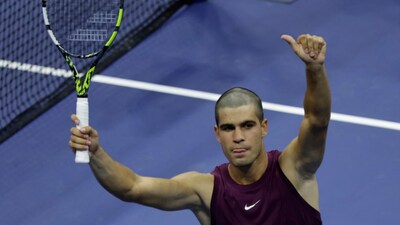 Carlos Alcaraz's fresh buzz cut at the US Open 2025 (AP)