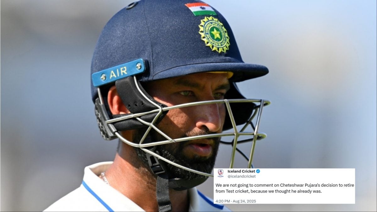 Iceland Cricket mocks Pujara's retirement after storied career ends.