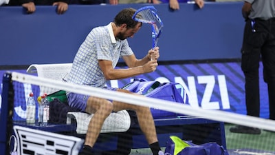 Daniil Medvedev burst into a fit of rage after his loss at the 2025 US Open (X)