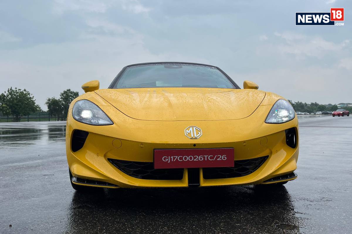 MG Cyberster. (Photo: Shahrukh Shah/News18) MG Cyberster. (Photo: Shahrukh Shah/News18)