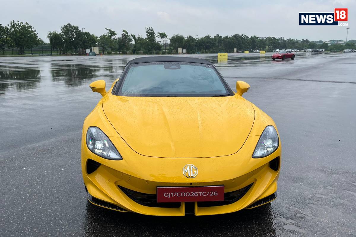 MG Cyberster. (Photo: Shahrukh Shah/News18) MG Cyberster. (Photo: Shahrukh Shah/News18)
